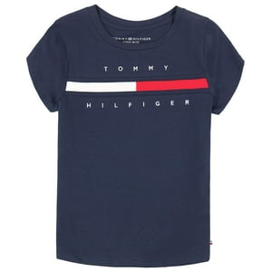 Camiseta Tommy Hilfiger Para Niñas, Blazer Azul Marino, Algodón 3T, Manga Corta
