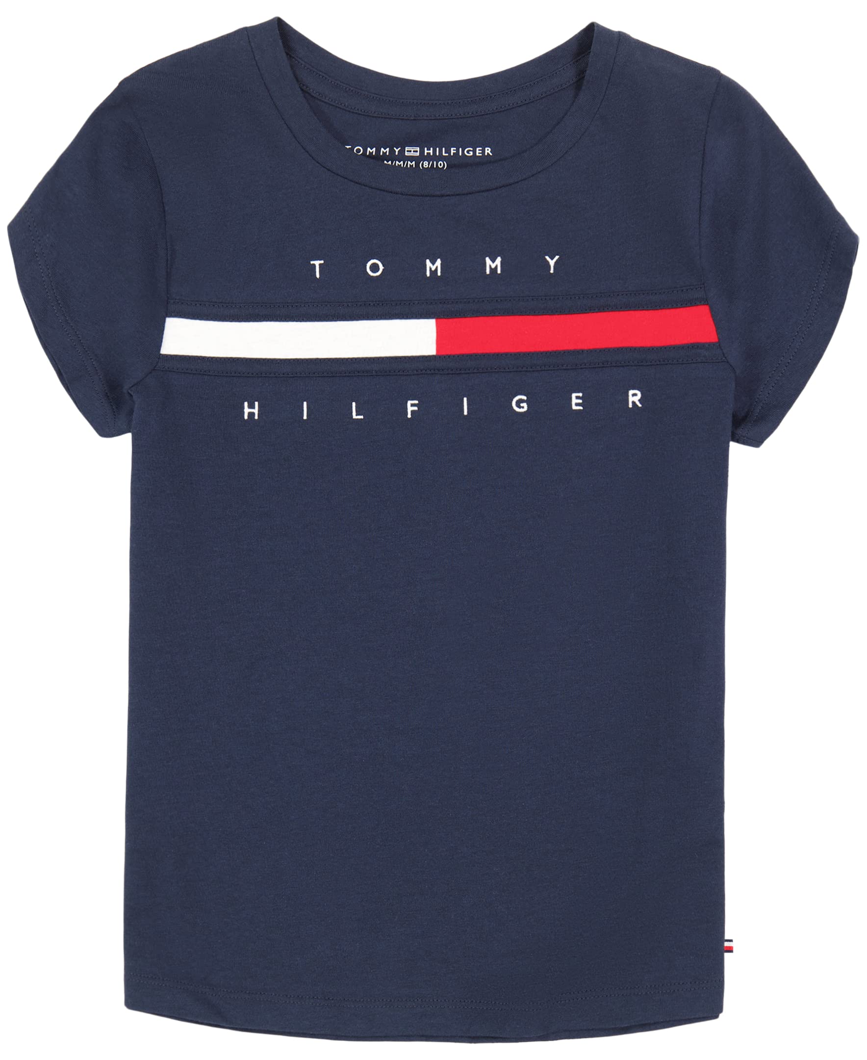 Camiseta Tommy Hilfiger Para Niñas, Blazer Azul Marino, Algodón 3T, Manga Corta