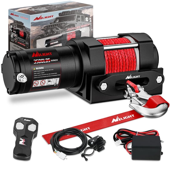 Cabrestante Atv De 3500 Lb 12 V Impermeable Con Control Remoto Inalámbrico