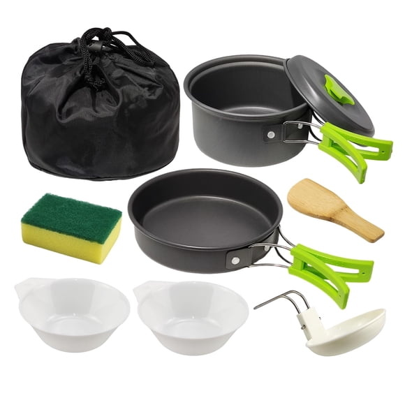 Set de cocina RETOONGKING 7 piezas para camping - Verde