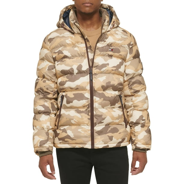 Chaqueta Tommy Hilfiger para hombre, con capucha, caqui, camuflaje XL