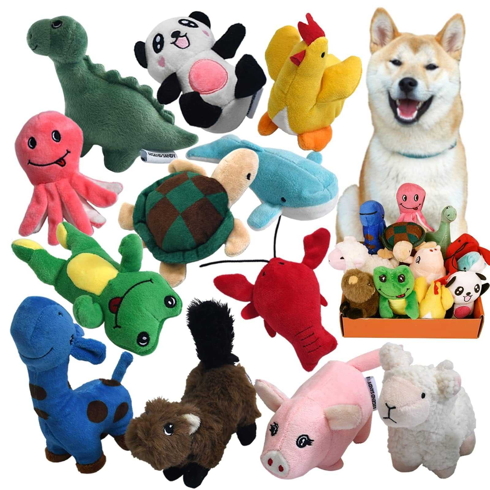Paquete De Juguetes Para Perros Legend Sandy Squeaky Plush Para Cachorros Y Perros Pequeños