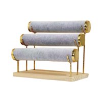 Magideal - Soporte De Exhibición De De 3 Niveles, De Joyería, Exhibición De Joyería Elegante Para Relojes De Tienda De Joyería, Almacenamie , Gris