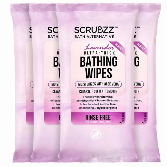 Toallitas de baño Scrubzz extra grandes 40 desechables para adultos