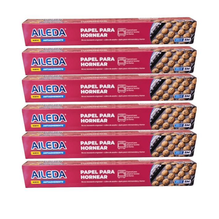 Pack 6 Papel Para Hornear Aileda 5m Antiadherente
