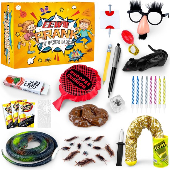 Kit de bromas PPXMEEUDC 31 piezas para niños, regalo de April Fools