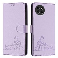 Funda Tipo Cartera Foxdock Para Itel S23 Con Soporte, Ranuras, Rfid, Diseño De Gato
