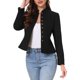 thumbnail image 4 of INSPIRE CHIC Blazer de Negocios Casual para Mujeres Clásico Botón Caliente Cuello Alto Manga Larga Trabajo Ajustado Traje de Chaqueta XS Negro, 4 of 6
