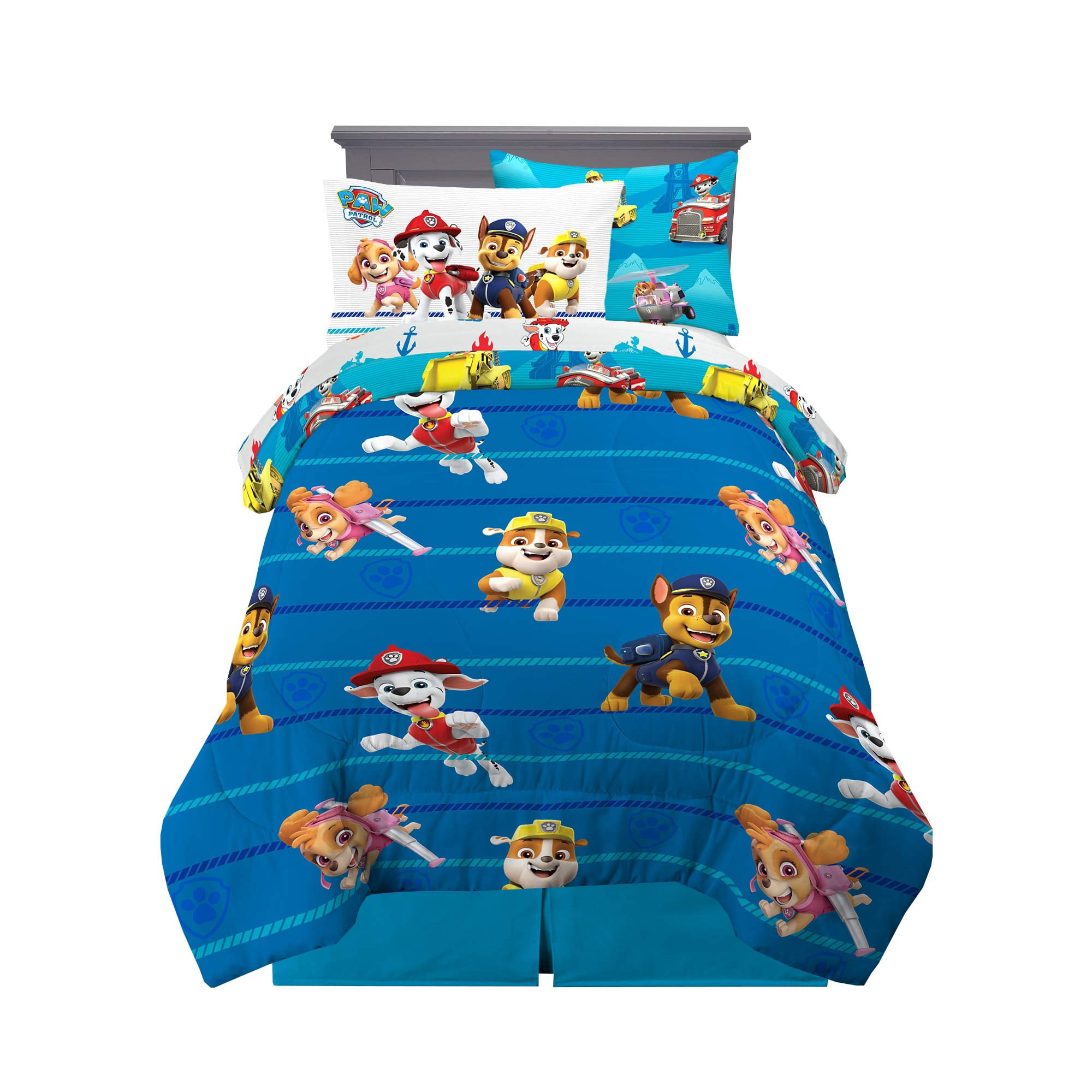 Juego De Ropa De Cama Franco Paw Patrol, Edredón Doble, 5 Piezas