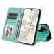 thumbnail image 2 of Funda tipo cartera FOXDOCK para Honor 100 Pro , diseño girasol en relieve, cuero PU, cierre magnético, soporte y tarjetero, 2 of 5