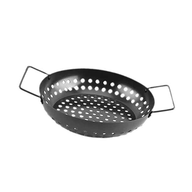 Sartén para asar, sartén para asar, utensilios para hornear de metal con asas, cesta para asar, bandeja para asar para picnics, asar, pescar, viajar, 285 cm x 227 cm x 5 cm