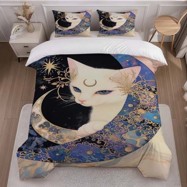 Fantasy Cat Elf Theme Bedding Set | Soft and Comfortable All-Season Ideal for Home and Bedroom