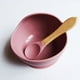 thumbnail image 1 of 1set Baby Feeding Bowl And Spoon Set, Silicone Baby Bowl Suction Cup With Wooden Spoon Silicone Suction Base Non Slip Baby First Feeding Kit Gift For Toddler Children Girls Boys, 1 of 5