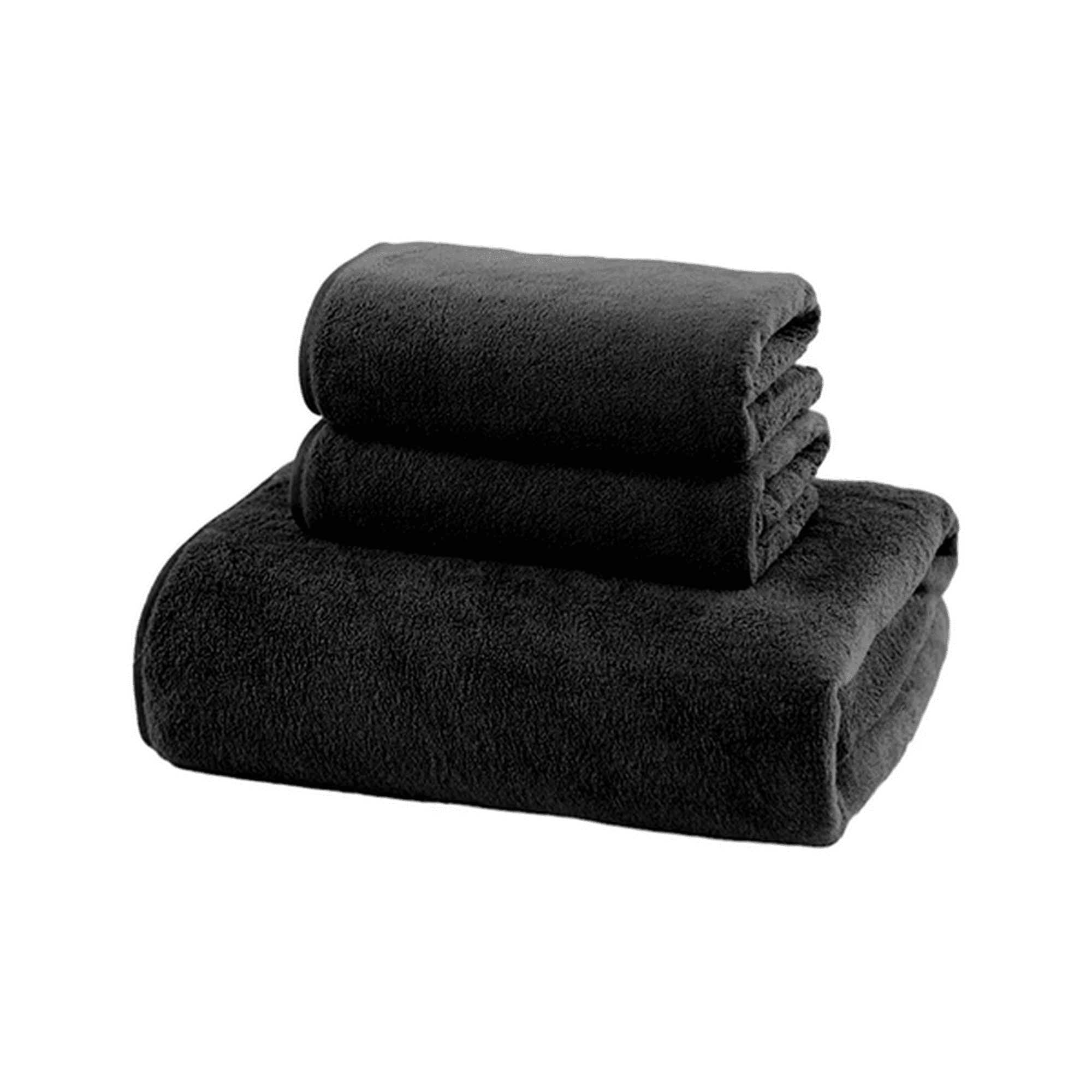 Genérico - Toallas 50x90 Cm Pack De 2 Color Negro