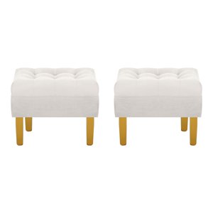 Bodevir - Set Pouf Wood 1C Felpa 01 Crudo