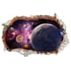 thumbnail image 3 of 1pc, 3d Broken Wall Universe Star Astronaut Floor Sticker Bedroom Living Room Room Decoration Self-adhesive Floor Sticker, 3 of 3