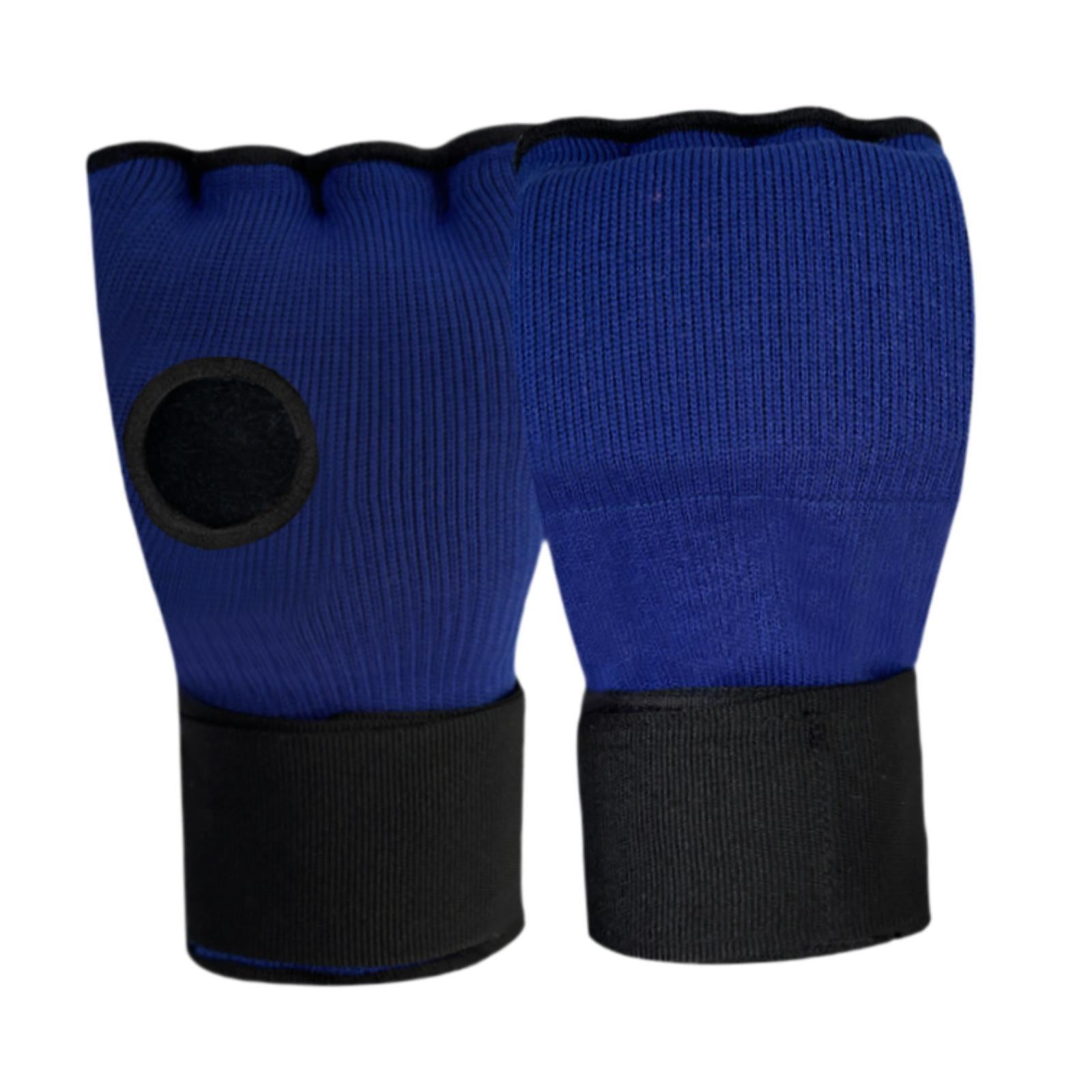 Magideal - Bandas De Mano De Caja, Guantes Internos, Bucles De Muñeca Rápida Para Adultos, Guantes Semicondeños Suaves Ajustables Para Ejercicios, Mma, Kickboxin Azul