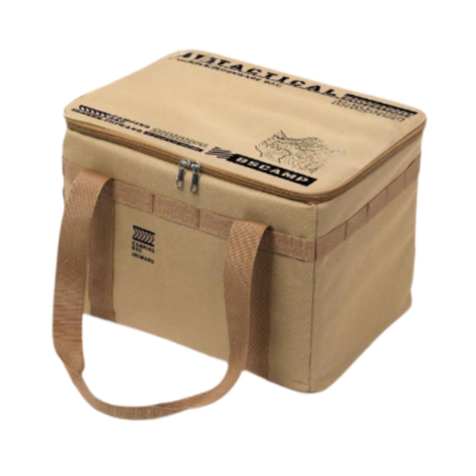 Ioensy - Bolsa De Almacenamiento Para Acampar, Bolso De Mano, Estuche De Almacenamiento Portátil Para Cocinar Al Aire Libre, Jardín, Color Caqui