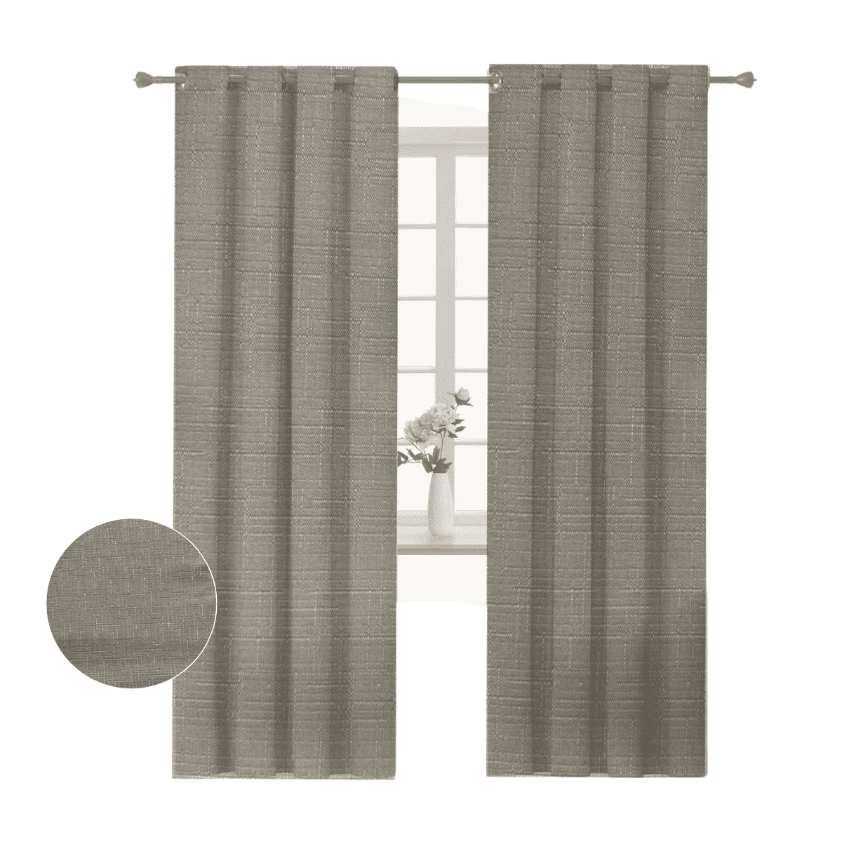 Clems - Pack 2 Cortina Jacquard Tradicional 140x225cm Beige