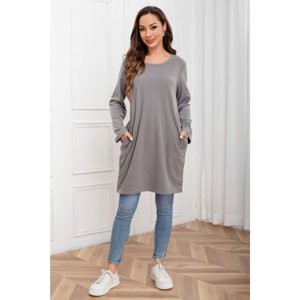 Likeshop - Polera Lisa Mujer Manga Larga Tipo Vestido Bolsillos 2007