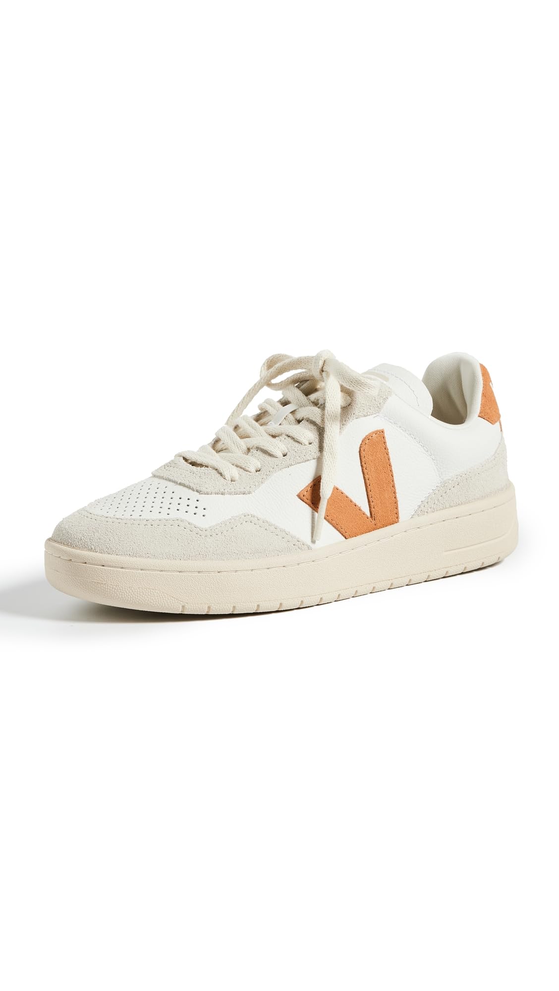 Zapatillas Veja V-90 Para Mujer, Extra Blancas, Color Ámbar, Talla 5