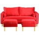 thumbnail image 1 of Sofá Sky 2 Cuerpos Más 2 Pouf Felpa Rojo, 1 of 5