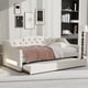 thumbnail image 2 of Upholstered Twin XL Size Daybed with LED Belt and Trundle, Beige, 2 of 3