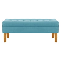 Bodevir - Banqueta Wood 2C Felpa 04 Turquesa