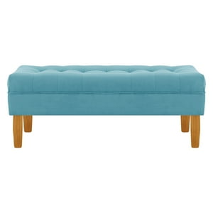 Bodevir - Banqueta Wood 2C Felpa 04 Turquesa