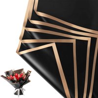 Papel Para Envolver Flores Nescci Impermeable, 20 Hojas (Negro)