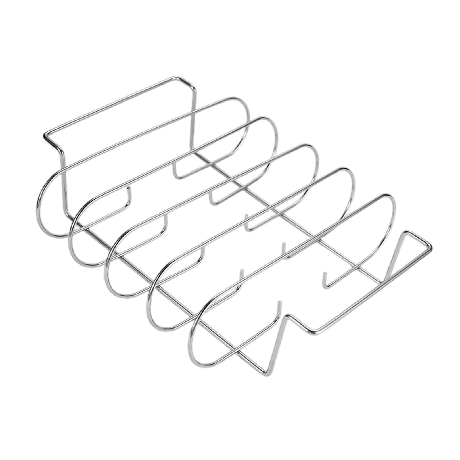 Ioensy - Parrilla De Acero Para Asar Costillas Con 4 Ranuras, Multifuncional, Para Ahumar