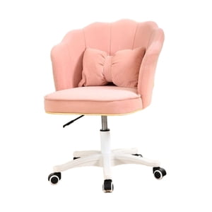 Bothyi - Silla De Oficina Giratoria De Terciopelo Suave Para Escritorio, Muebles De Oficina, Sala De Lectura, Color Rosa Claro