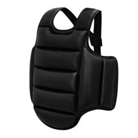 Magideal - Chaleco Protector Reversible De Taekwondo, Protector De Costillas, Equipo De Boxeo, Mma, Karate, Protector De Pecho Para Adultos Y Niños, Golpes Fuert , Negro L