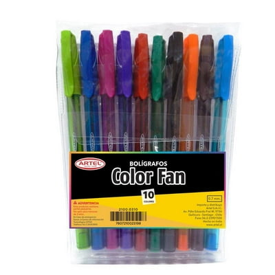 Pack 10 Boligrafos Color Fan 2.0/ Producto Surtido  Artel