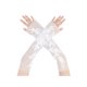 thumbnail image 1 of Guantes de malla floral de encaje para mujer INSPIRE CHIC con perlas, lazo y lunares, longitud de muñeca sin dedos para boda elegante, fiesta de noche Blanco10, 1 of 6