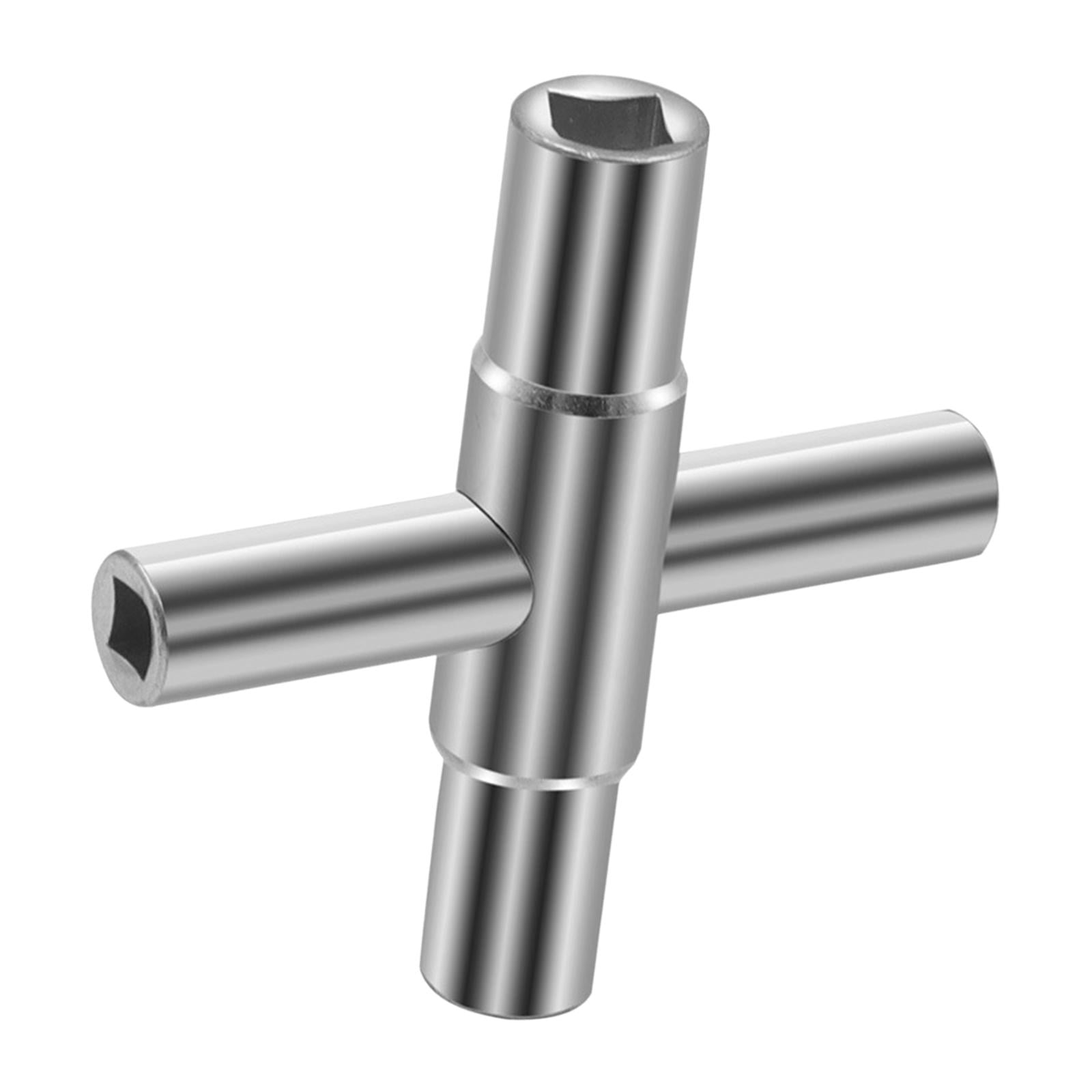 Ioensy - Llave Para Grifo 4 En 1 Plateada Para Abrir Y Cerrar Grifos Medidor Eléctrico
