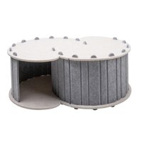 Ioensy - Cama Túnel Para Gatos Funda Extraíble Para 2 Gatos Escondite Con 2 Agujeros Cueva Escondite Gris