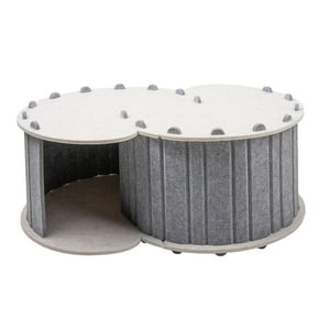 Genérico - Cama Túnel Para Gatos Funda Extraíble Para 2 Gatos Escondite Con 2 Agujeros Cueva Escondite Gris