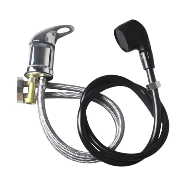 Grifo de champú para salón, cabezal de ducha de mano, repuesto profesional de alta presión, fregadero de salón para champú, tazón de cama, tubería de 80cmcon tubo negro