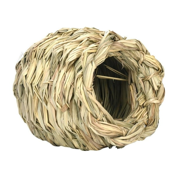 Casa de , jaula de paja para colgar en la cama, juguete para masticar, hábitat acogedor, sala de descanso, túnel, escondite, cabaña, h