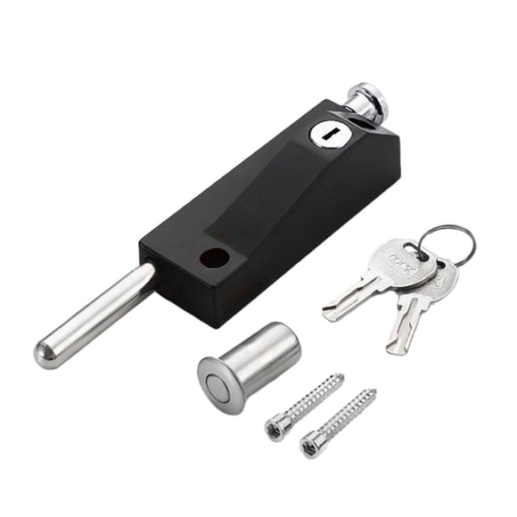 Cerradura De Pestillo De Puerta Con 2 Llaves, Resistente Al Agua, Con Resorte Para El Suelo, Para El Baño Del Hogar, Color Negro