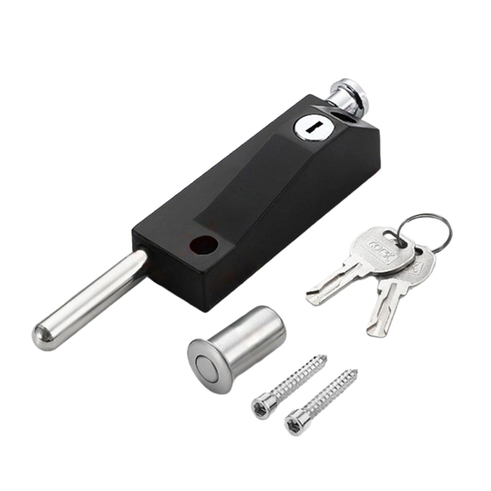 Bothyi - Cerradura De Pestillo De Puerta Con 2 Llaves, Resistente Al Agua, Con Resorte Para El Suelo, Para El Baño Del Hogar, Color Negro