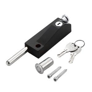 Bothyi - Cerradura De Pestillo De Puerta Con 2 Llaves, Resistente Al Agua, Con Resorte Para El Suelo, Para El Baño Del Hogar, Color Negro