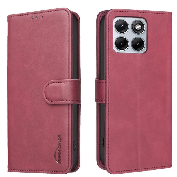 Funda Billetera para Motorola Edge 70 Fusion Protección RFID y Soporte Ajustable Rojo