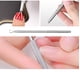 thumbnail image 5 of Herramienta para quitar esmalte de uñas en gel, cuchara empujadora de cutículas de doble cabezal, raspador de uñas, herramientas de manicura de acero inoxidable con caja de metal, 3 piezas, 5 of 6