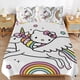 thumbnail image 3 of Hello Kitty Unicorn Comforter Set with Sheets - 3 Piece Bedding Includes Pillow Covers - Super Soft Bedding Room Decor Twin, 3 of 5