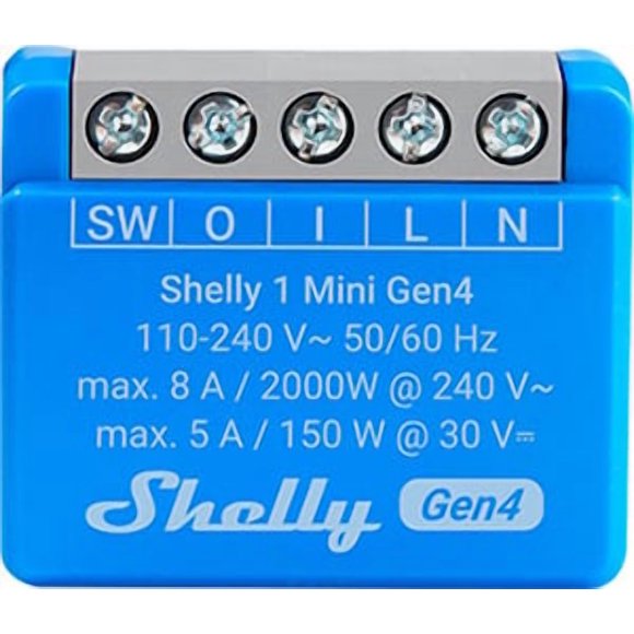 Shelly 1 Mini Gen4 – Interruptor Inteligente Ultra Compacto Wi-Fi/Zigbee/Bluetooth