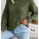 thumbnail image 5 of Suéteres navideños para mujer, moda informal, coloridos, de manga larga, con hombros descubiertos, suéter de punto, cuello redondo, regalos en oferta, 5 of 5