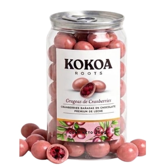 Chocolate Cranberries Rosados Lata, 200 g
