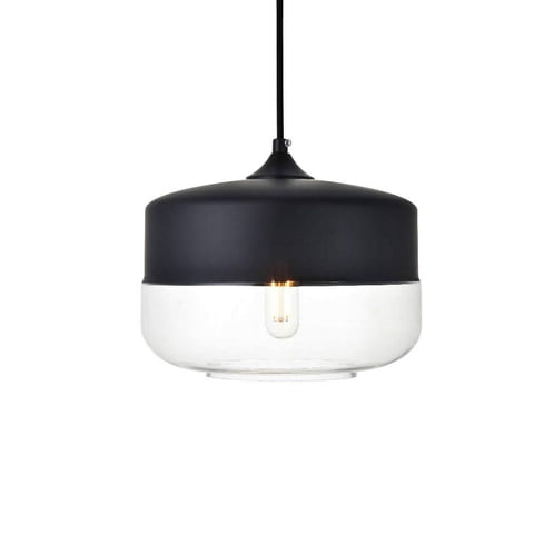 Lámpara Colgante Elegant Lighting Ashwell Metal Y Vidrio Negro